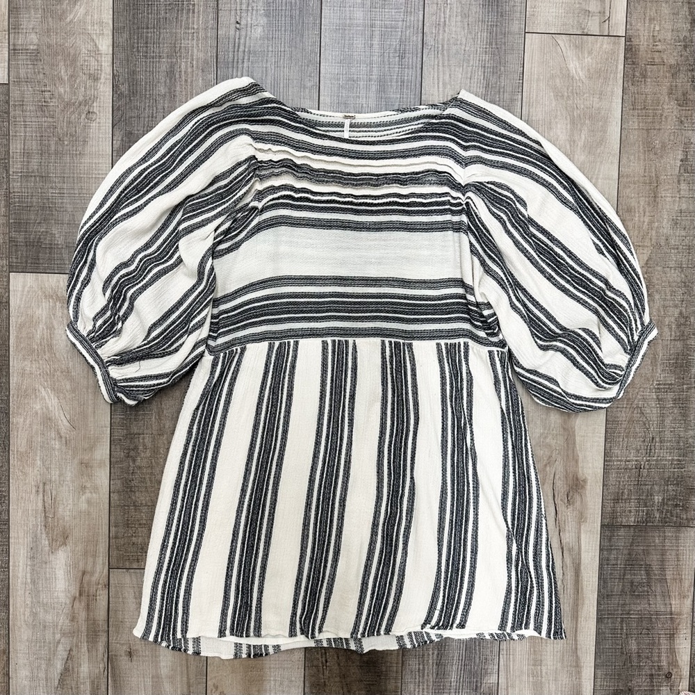 Free People Black and White Striped Mini Dress